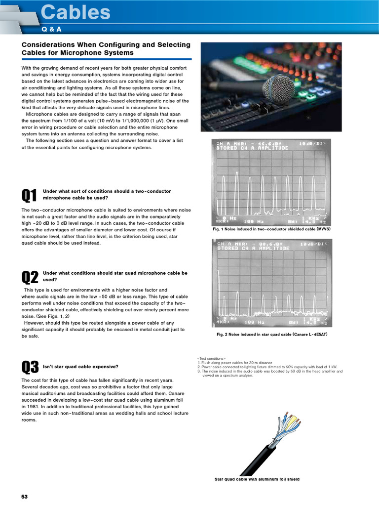 Microphone Cable Selection Guide | PDF | Transmission Line | Microphone