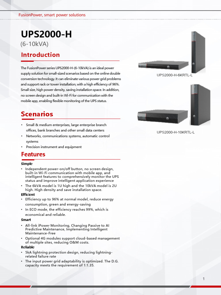UPS2000-H Series (6-10kVA) Datasheet 20230131 | PDF | Energy ...