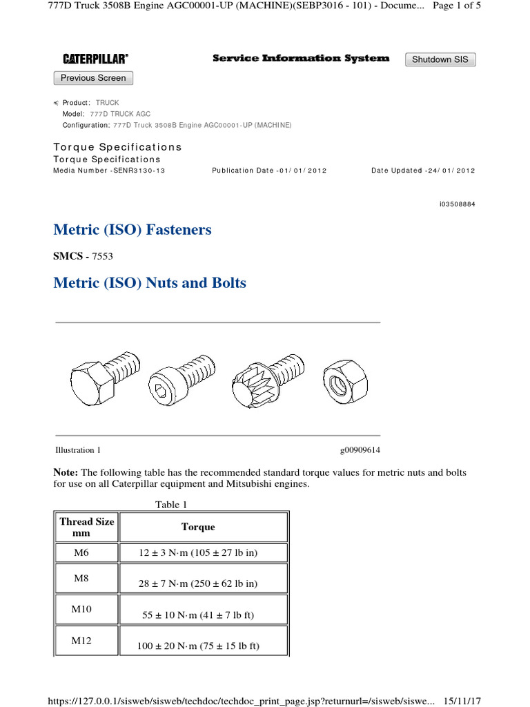 general torque metric | PDF | Screw | Metalworking