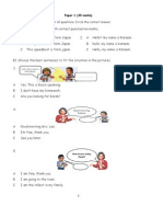 Paper 1 Year 3 Final Exam 2011