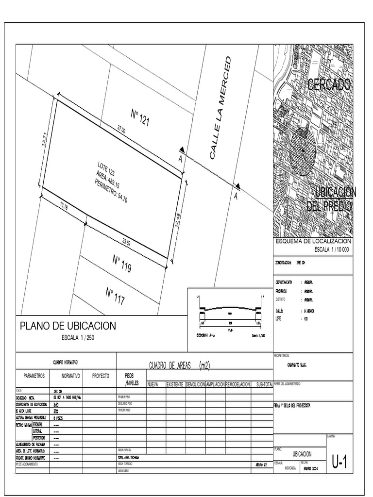 Plano de Ubicación - Calle La Merced 123 | PDF