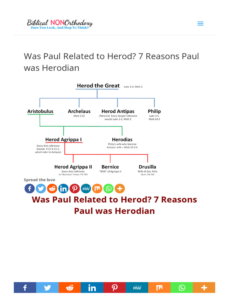 Paul’s Herodian Connections Explained | PDF | Paul The Apostle | Herod ...