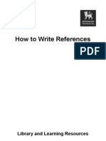 How To Write References: Library and Learning Resources