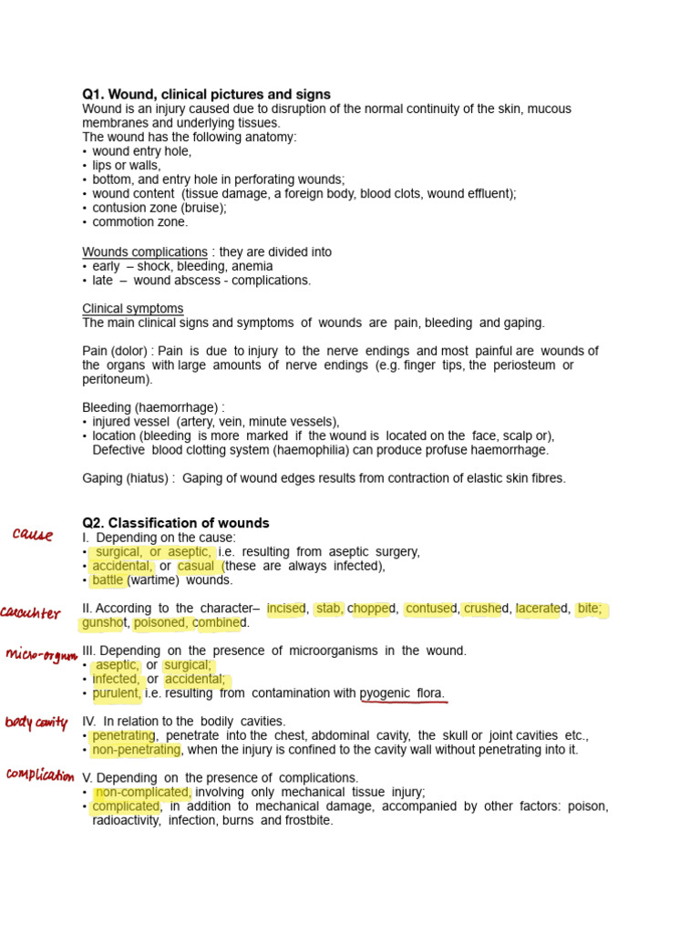 General Surgery Ii Sem 240527 151700 Pdf Wound Healing Wound