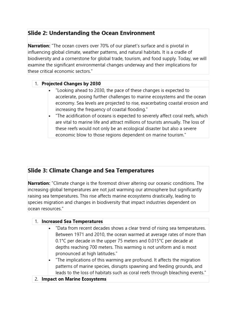 Ocean Environment: Climate Change Impacts | PDF | Oceans | Ocean ...