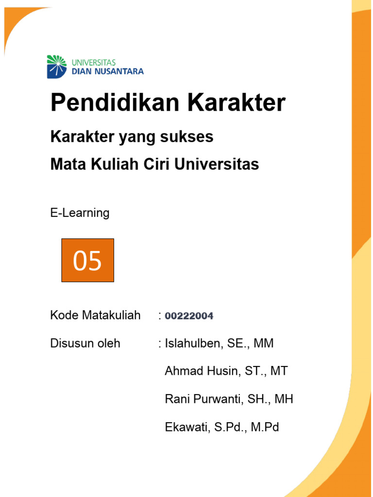 Modul 5 Karakter Yang Sukses 180324 | PDF | Karier & Perkembangan