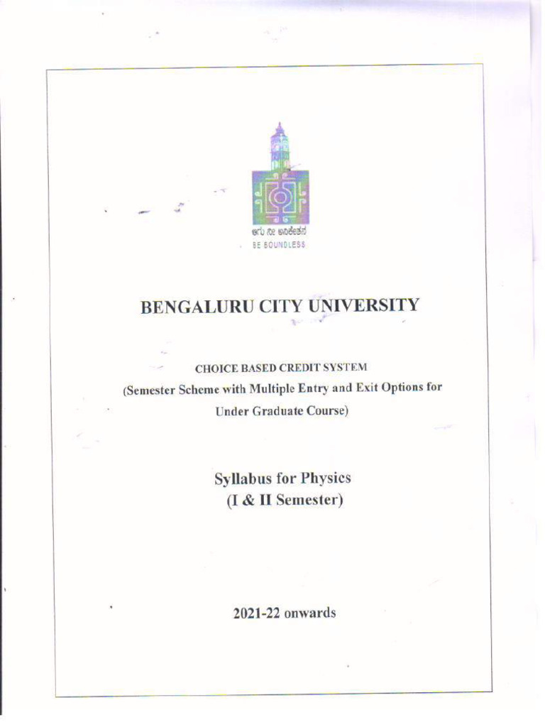 Physics Syllabus I - II Sem - NEP | PDF