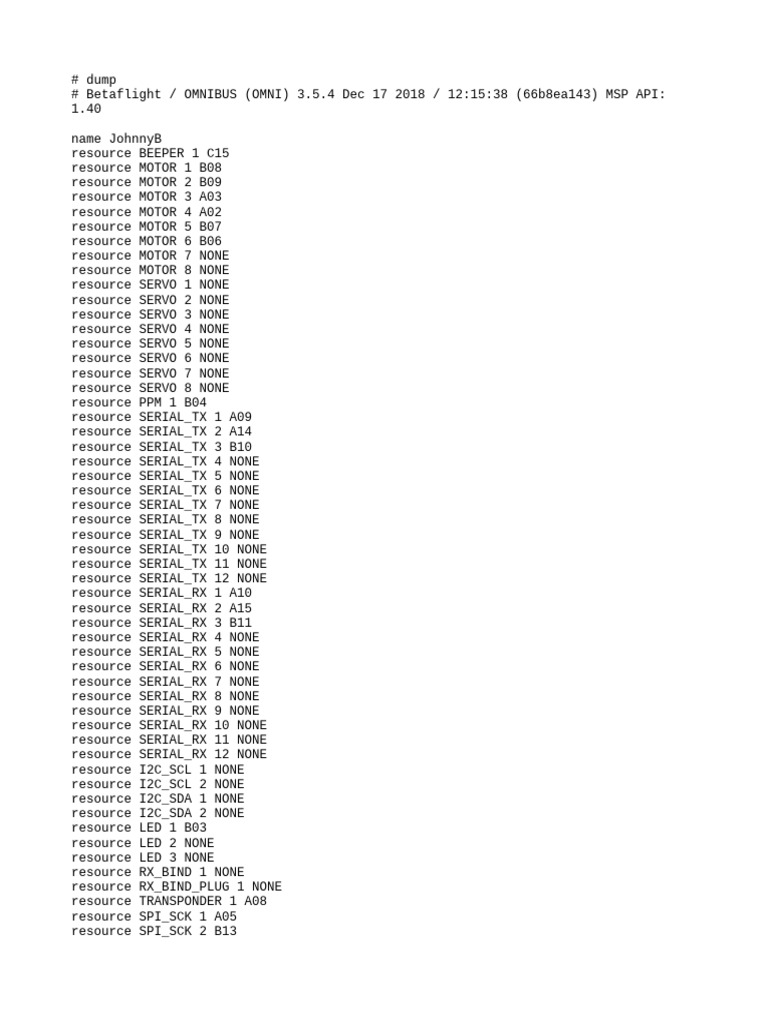 Betaflight Configuration Dump Details | PDF | Technology & Engineering