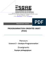 Programmation Orientée Objet (POO) : Parcours