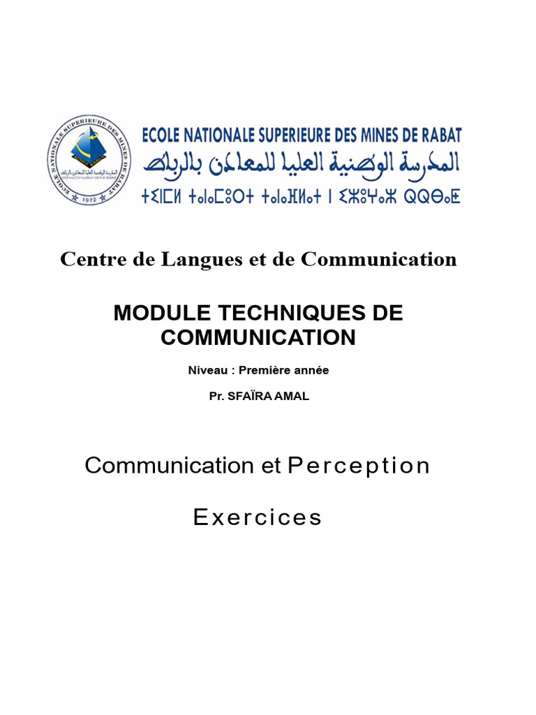 Exercices de Communication Interpersonnelle | PDF | la communication ...