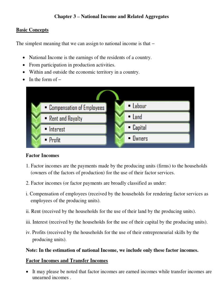 Chapter 3 National Income And Related Aggregates Pdf Gross