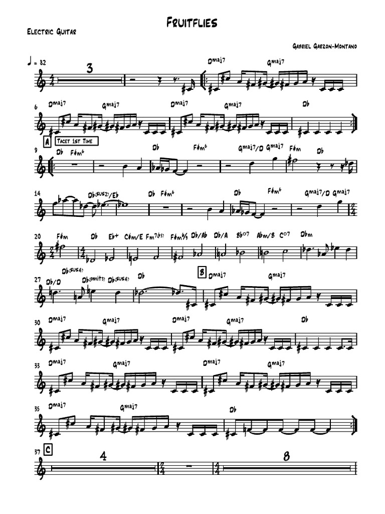 Fruitflies Guitar 2 Chart PDF