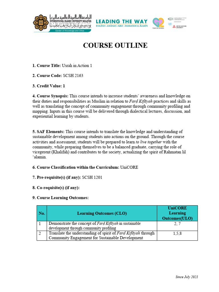 Usrah in Action 1 Course Overview | PDF | Career & Growth