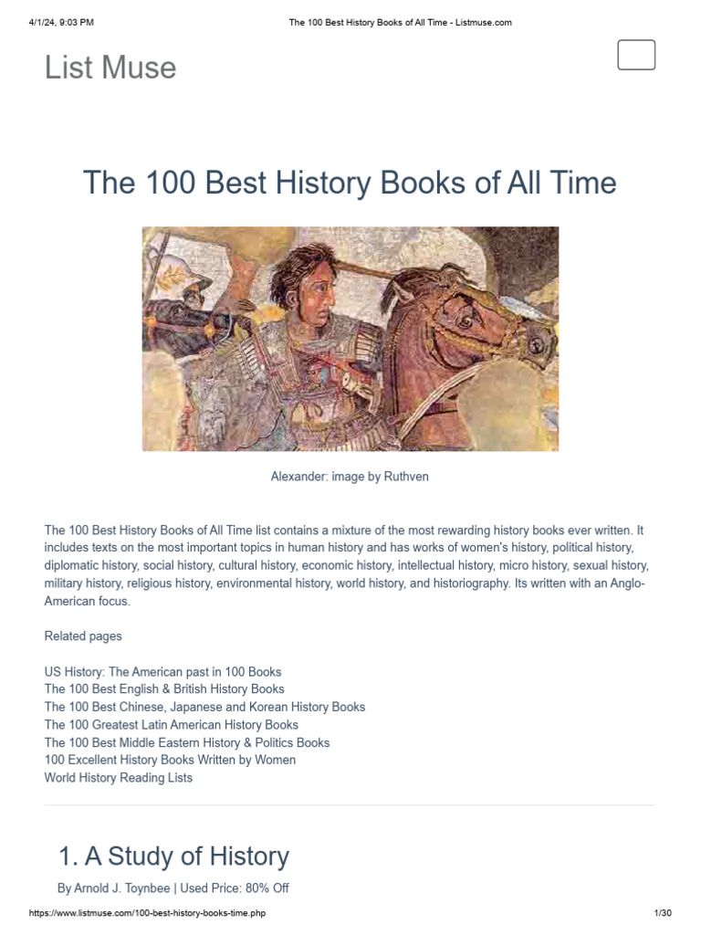 100 Best History Books Of All Time