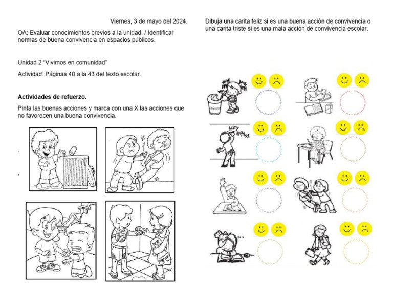 Actividades de Convivencia Escolar para Niños | PDF