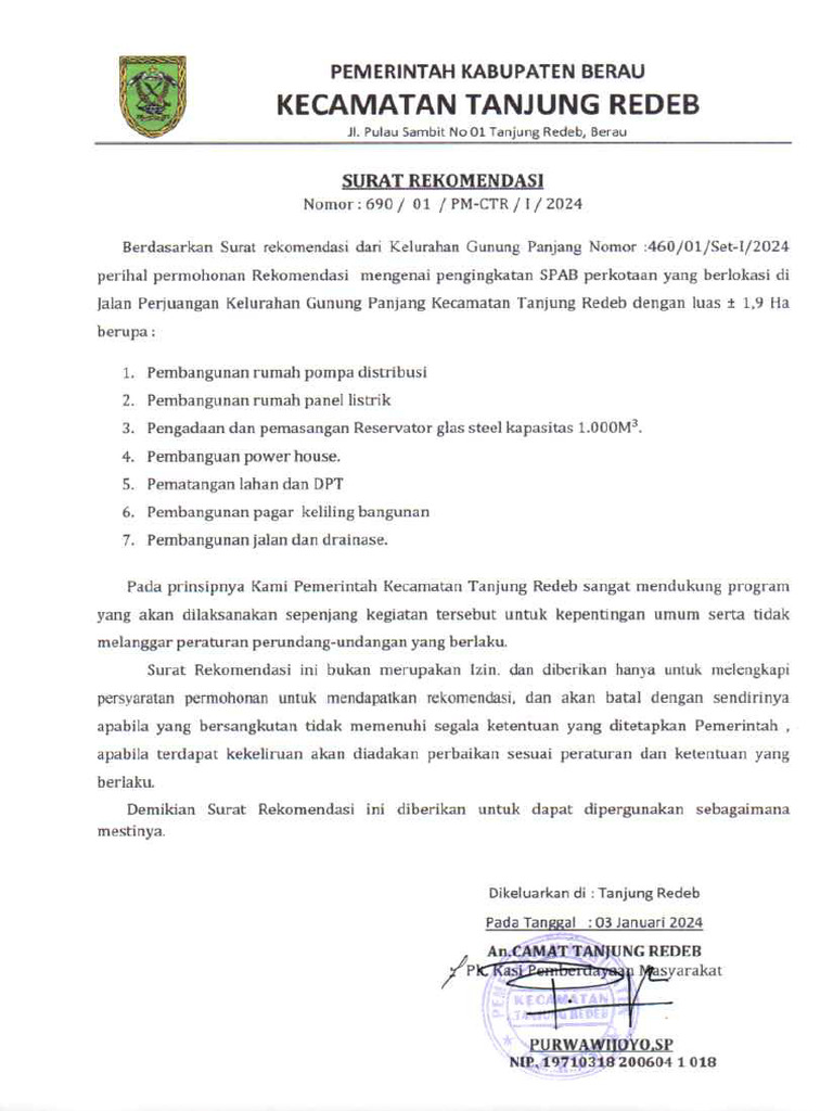 Surat Rekomendasi Singkuang01 | PDF