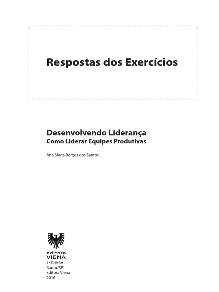 Respostas Dos Exercícios - Desenvolvendo Liderança | PDF | Liderança ...