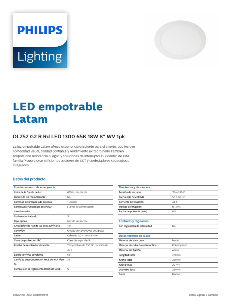 LED Empotrable Latam 1300lm 18W 65K | PDF | Diodo emisor de luz ...