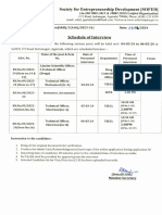 Interview Schedule List of Eligible Candidates