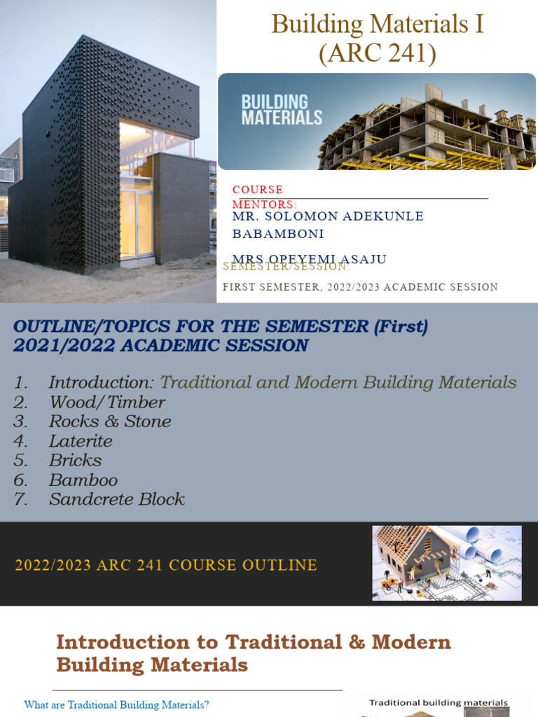 Building Materials I | PDF | Lumber | Wood