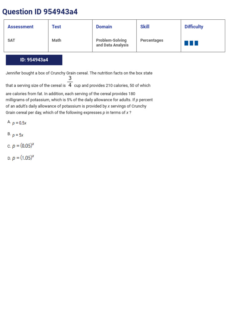 SAT Percentage Problems Overview | PDF | Sat | Prices