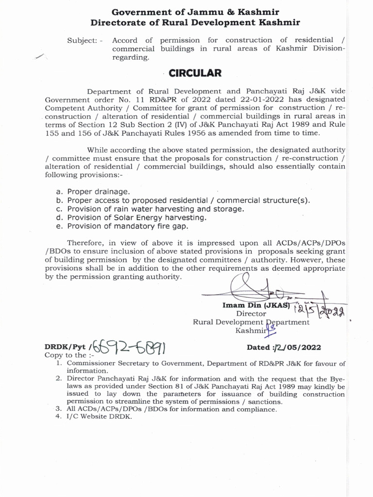 Circular Regarding Permission - 1 | PDF