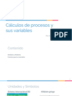 Cálculos de procesos y sus variables