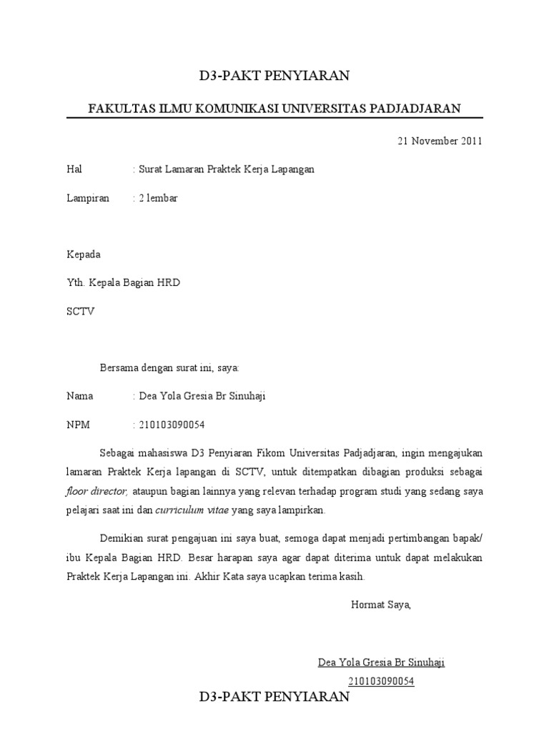 Surat Balasan Pkl / Contoh Surat Balasan Pkl Kuliah