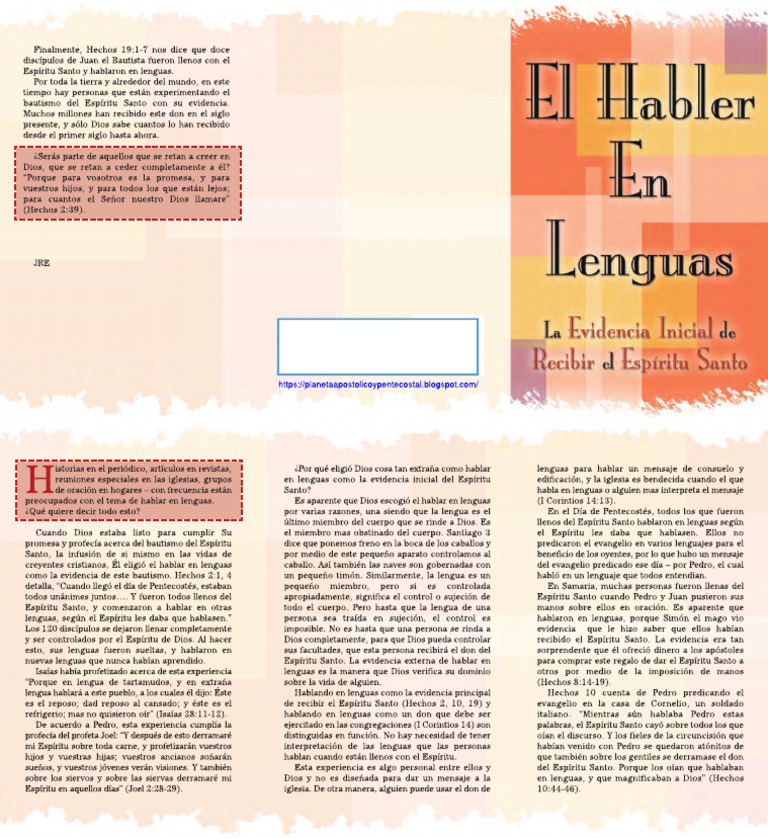 El Hablar en Lenguas La Evidencia Inicial de Recibir El E.S | PDF
