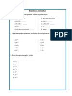 Revisão de Matemática 8 Ano