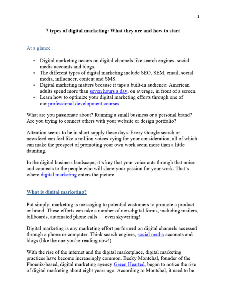 7 Types of Digital Marketing Explained | PDF | Search Engine ...