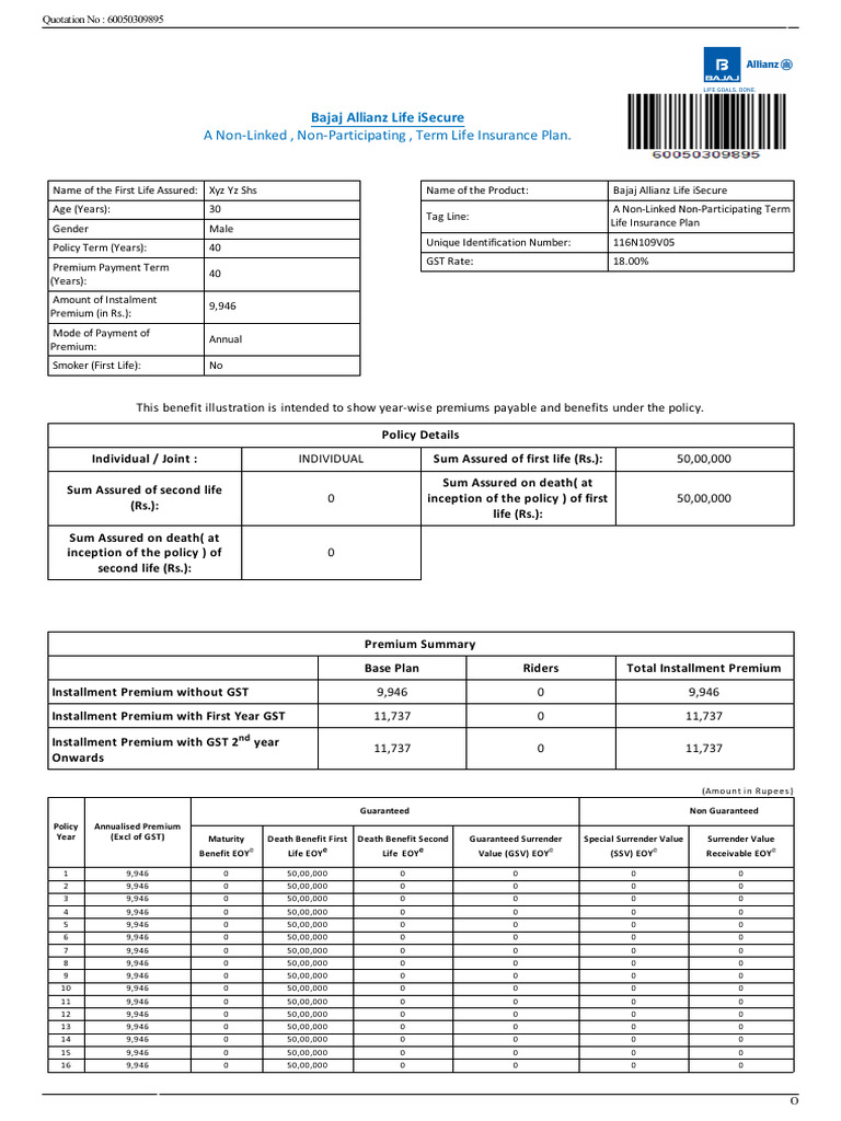 40 Term | PDF | Insurance | Life Insurance