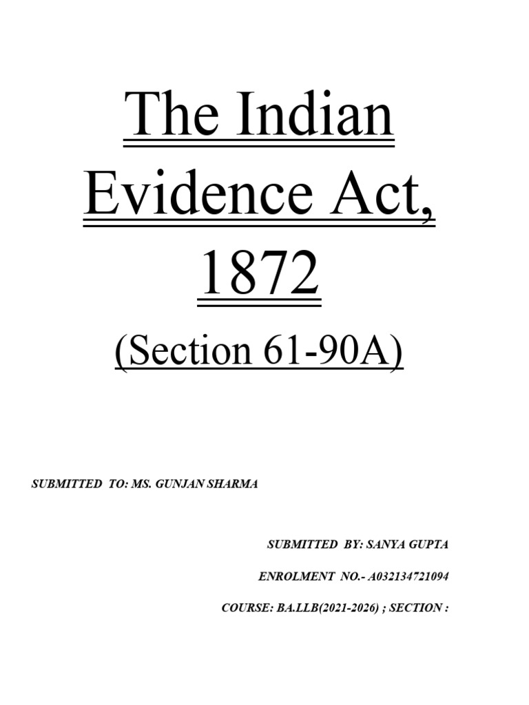 INDIAN EVIDENCE ACT PDF Evidence (Law) Justice