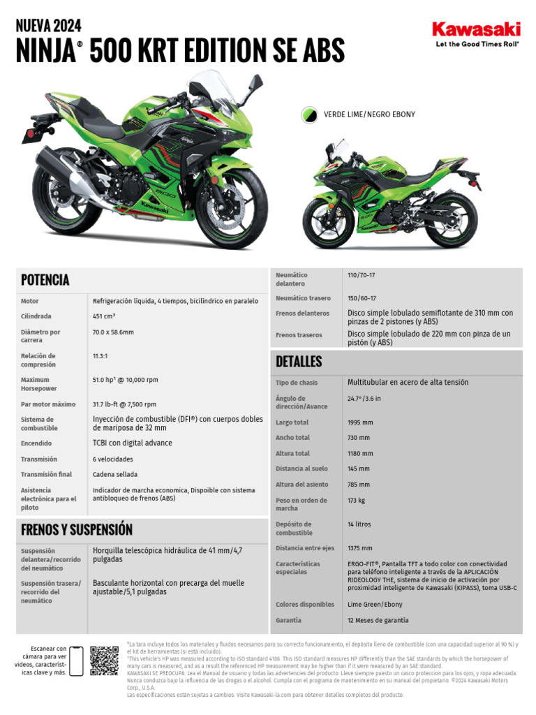 KWS Ficha Tecnica Ninja 500 KRT Edition Se Abs 24 | PDF | Sistema