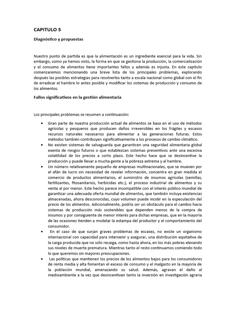 Fallos en la Gestión Alimentaria Global | PDF | Agricultura | Alimentos