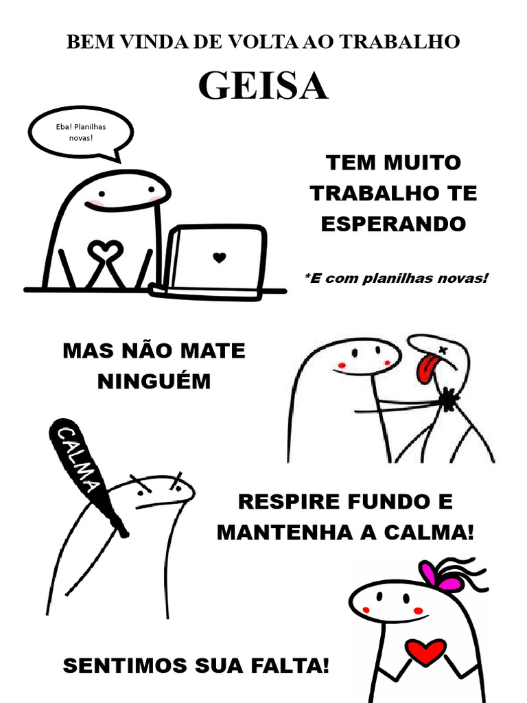 Bem Vinda de Volta Ao Trabalho | PDF, image size:768x1024