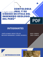 Ética Deontologia Profesional y Su Código de Etica Del Ingeniero Geologo Del Perú