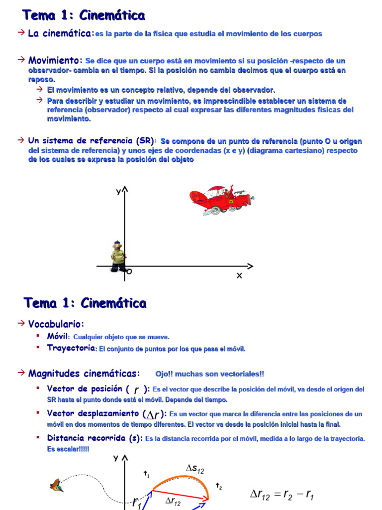 Cinemática - Elementos 1 | PDF | Vector Euclidiano | Velocidad