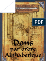 Recapitulatif Des Dons D&D 3.5