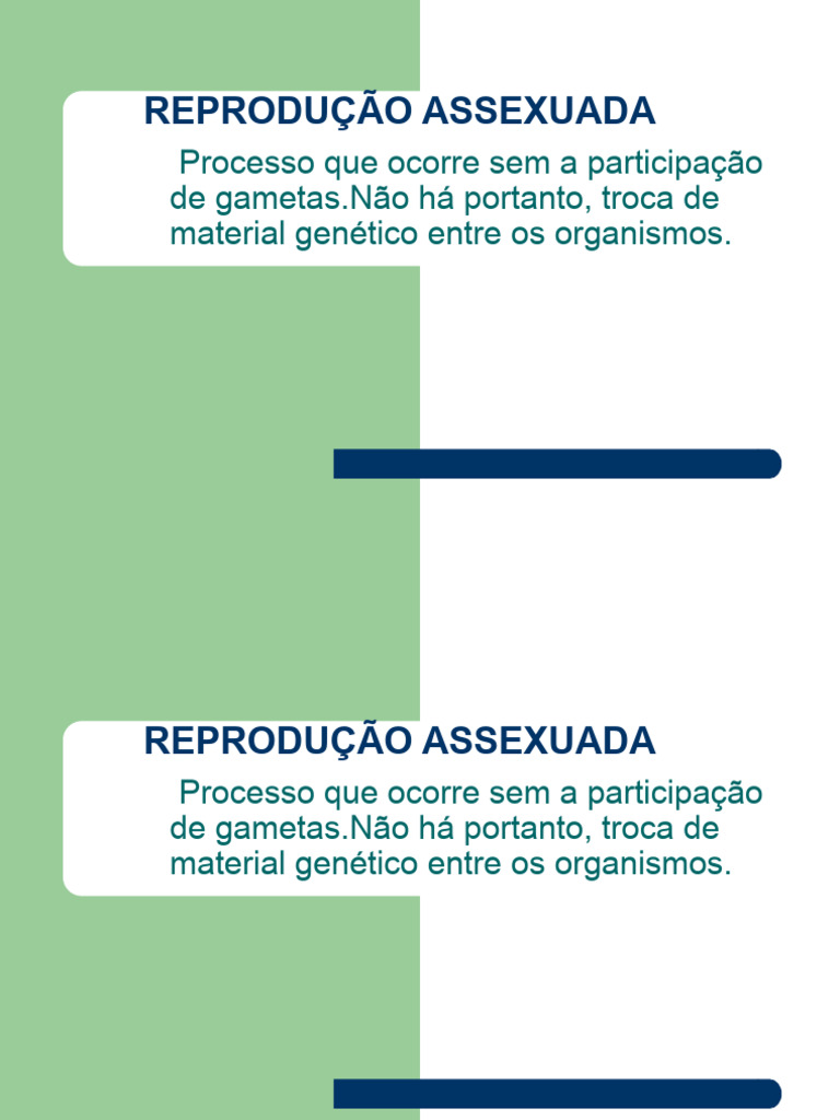 Vantagens e Tipos de Reprodução Assexuada | PDF | Reprodução | Clonagem