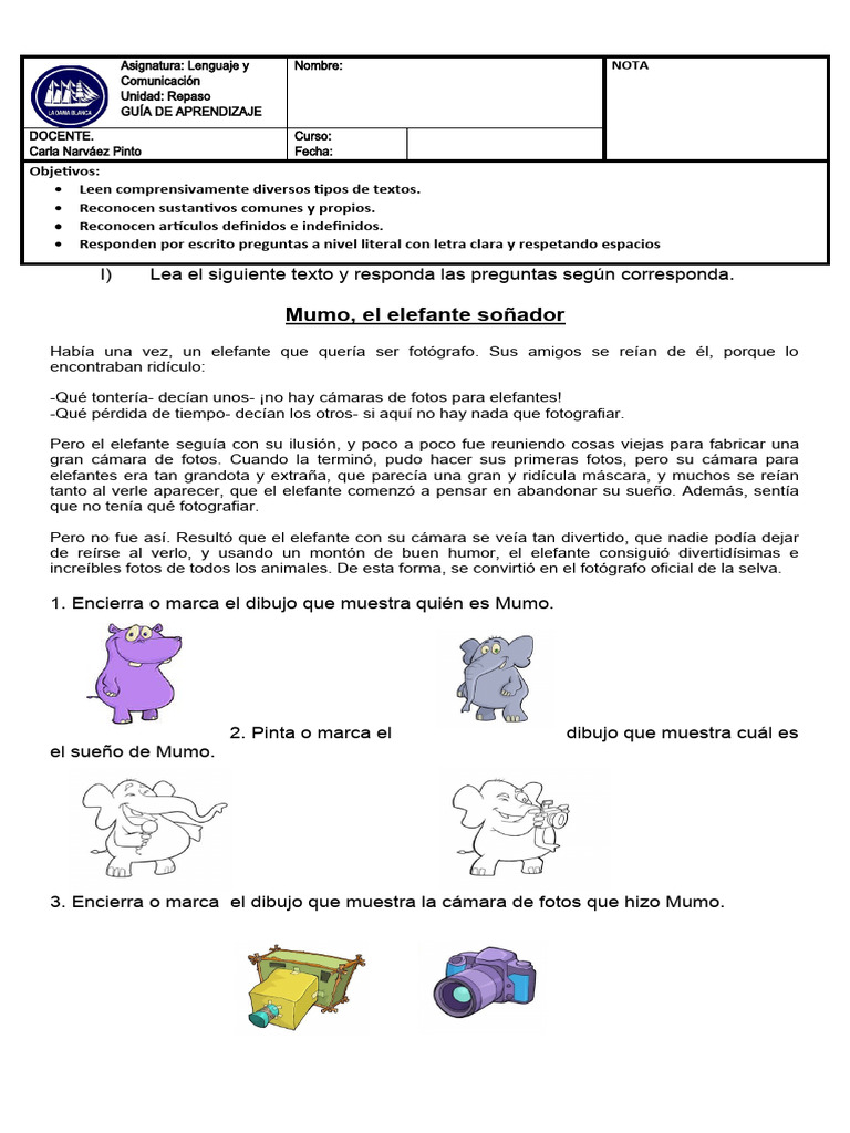 Guia 1 | PDF | Artes del Lenguaje y Comunicación | Estudios de idiomas ...