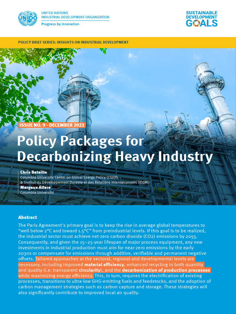 Decarbonizing Heavy Industry Strategies | PDF | Climate Change ...