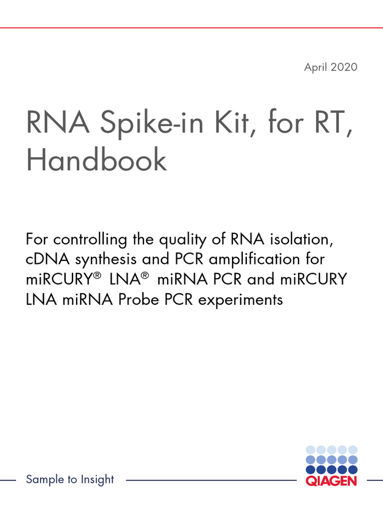 HB-2433-002 HB miRC LNA RNA Spike-In RT 0420 WW | PDF | Real Time ...