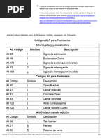 Símbolo de Potencia en ASCII | PDF | Ascii | Teclado