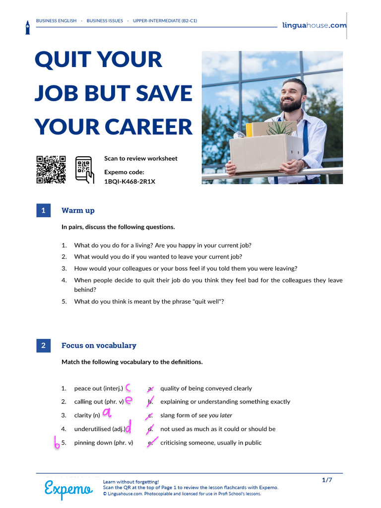 quityourjobbutsaveyourcareerbritishenglishstudent PDF