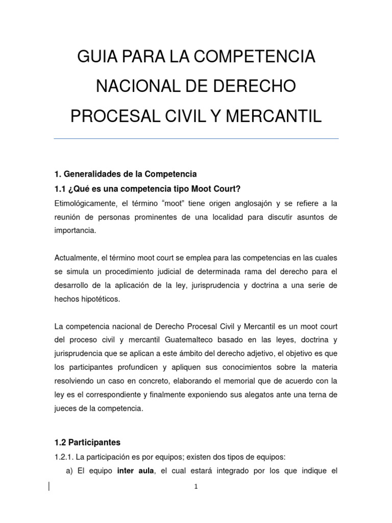 GUIA PARA LA COMPETENCIA NACIONAL DE PCYM(1) | PDF | Caso de ley | Ley ...