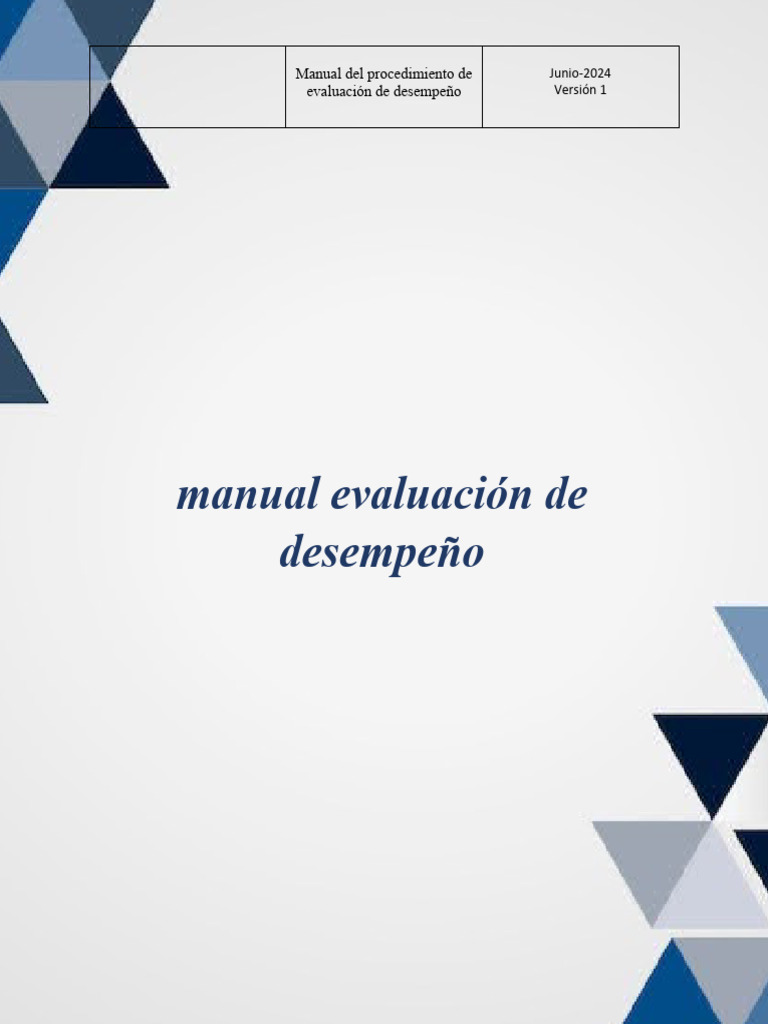Manual Evaluación de Desempeño | Descargar gratis PDF | Evaluación ...