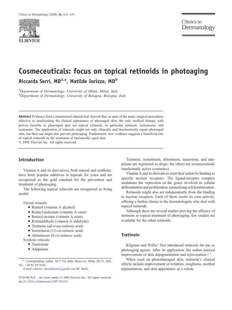 Topical Retinoids in Photoaging | PDF | Clinical Medicine | Dermatology