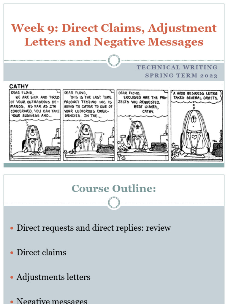 Goals of Writing Adjustment Letters | PDF | Information | News