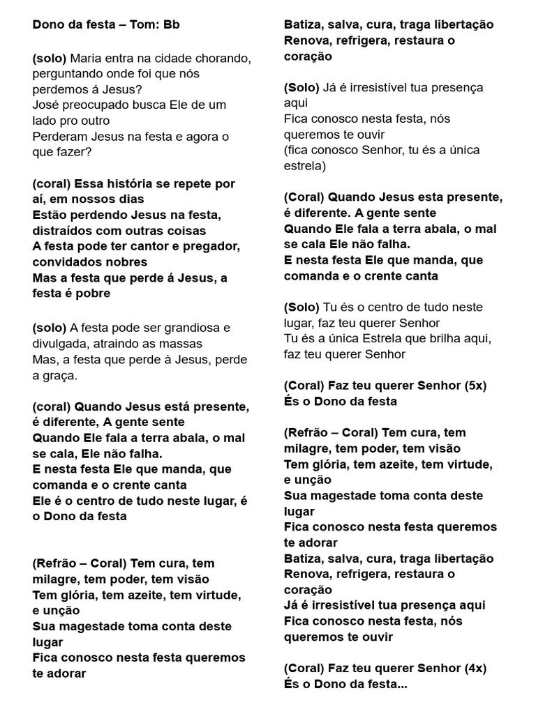 Letra do Hino 